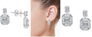 EFFY Collection EFFY&reg; Diamond Baguette Cluster Drop Earrings (1-1/2 ct. t.w.) in 18k White Gold